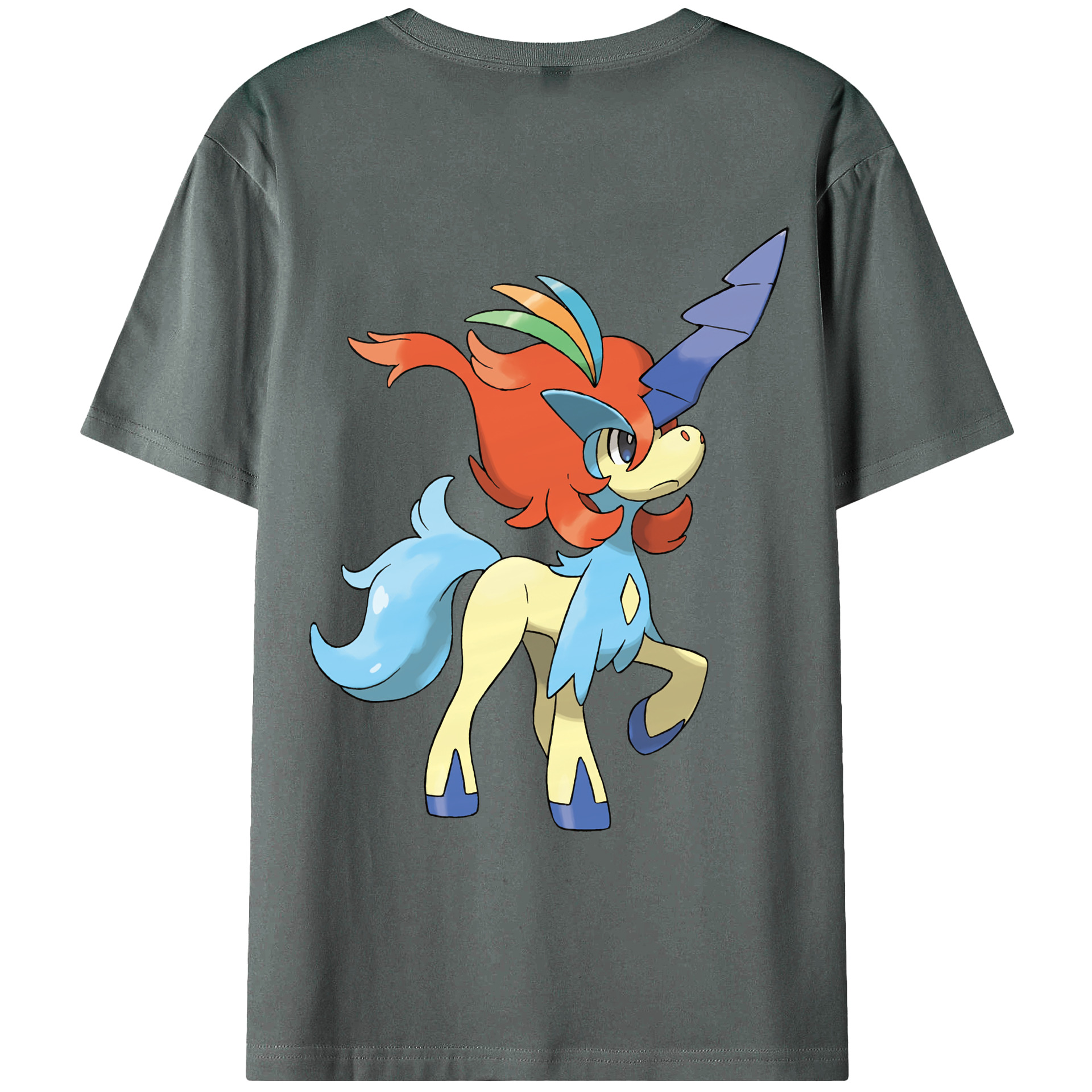 （画像用） ポケットモンスター Pokémon 綿100％ メンズ半袖Tシャツ（バックプリント） 通気性